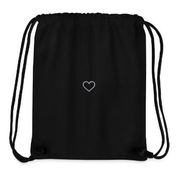 Coeur blanc - Sac à cordon recyclé Stanley/Stella - noir - Devant