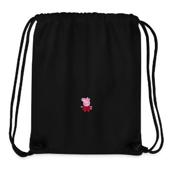 Peppa Pig Chest Design Embroidery - Stanley/Stella Recycled Gym Bag - black - Front