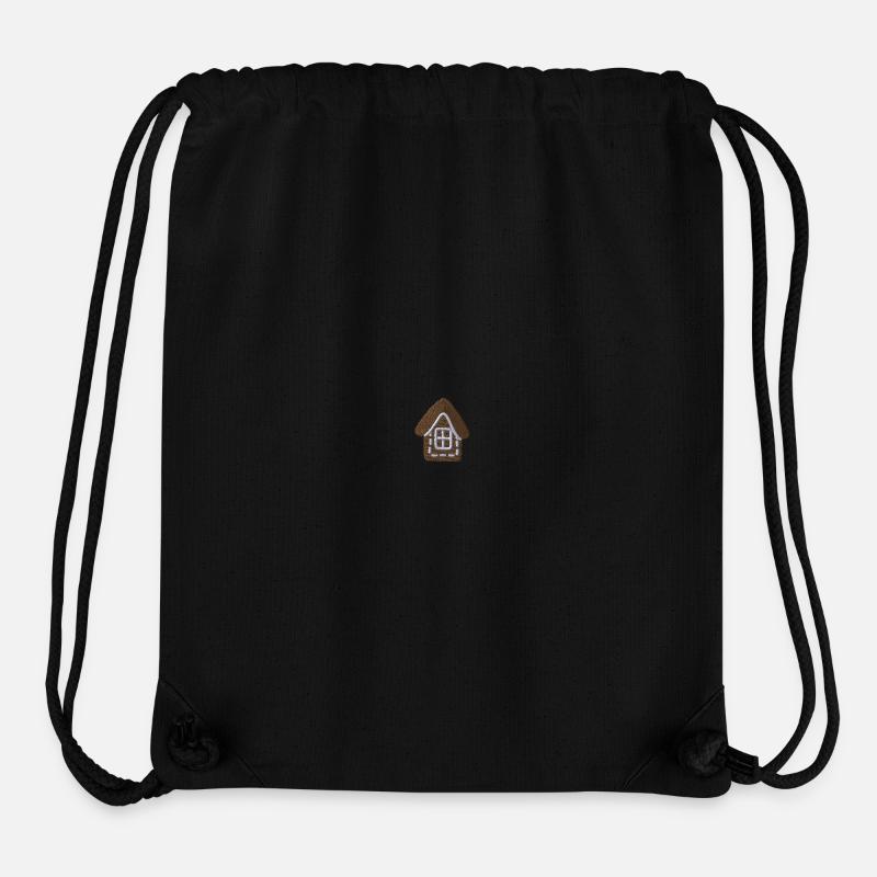 Häuschen bestickt - Stanley/Stella recycelter Gym Bag - Schwarz