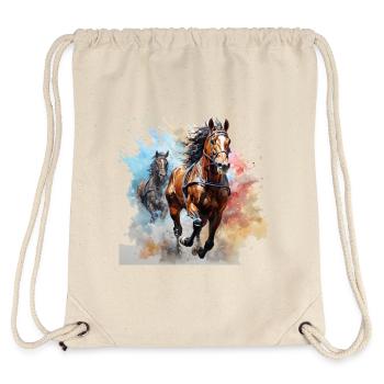 Quand les chevaux courent - Sac à cordon recyclé Stanley/Stella - blanc naturel - Dos