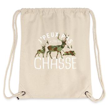 Je peux pas j'ai chasse humour chasseur cerf - Sac à cordon recyclé Stanley/Stella - blanc naturel - Dos
