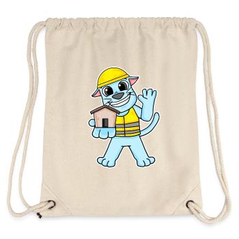 Builder cat topping house building gift - Stanley/Stella Recycled Gym Bag - natural - Back