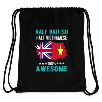 Halb Brite Halb Vietnamese - Stanley/Stella recycelter Gym Bag - Schwarz - Hinten