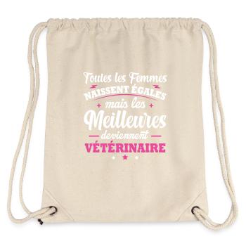 Les meilleures deviennent Vétérinaire - Sac à cordon recyclé Stanley/Stella - blanc naturel - Dos