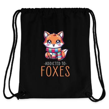 Entzückender Kawaii-Fuchs mit Schal-Grafik für Fuchs - Stanley/Stella recycelter Gym Bag - Schwarz - Hinten
