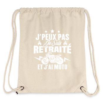 Cadeau J'peux pas je suis retraité et j'ai moto - Sac à cordon recyclé Stanley/Stella - blanc naturel - Dos