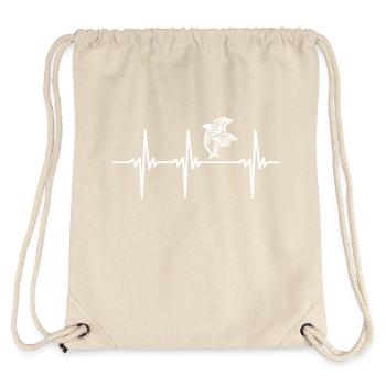 Herzschlag für zwei springende Delfine - Stanley/Stella recycelter Gym Bag - Naturweiß - Hinten