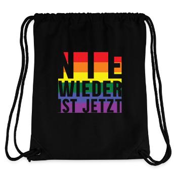 Nie wieder Schriftzug Pride - Stanley/Stella recycelter Gym Bag - Schwarz - Hinten