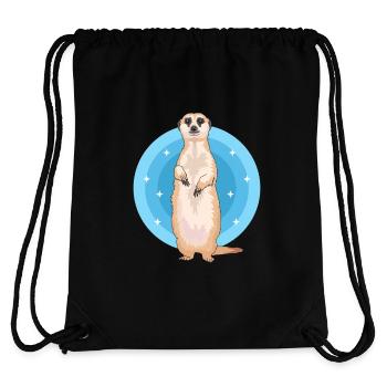 Suricate Mignon Cadeau de suricate - Sac à cordon recyclé Stanley/Stella - noir - Dos