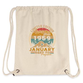 Birthday Gifts Born In January 1959 - Stanley/Stella Recycled Gym Bag - natural - Back