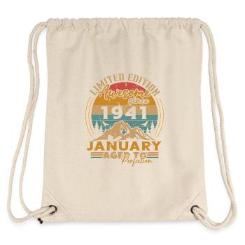 Birthday Gift Born In January 1941 - Stanley/Stella Recycled Gym Bag - natural - Back