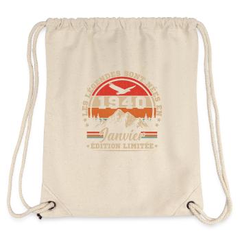 Birthday gift born in January 1940 - Stanley/Stella Recycled Gym Bag - natural - Back