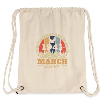 Birthday gift born in March 1941 - Stanley/Stella Recycled Gym Bag - natural - Back