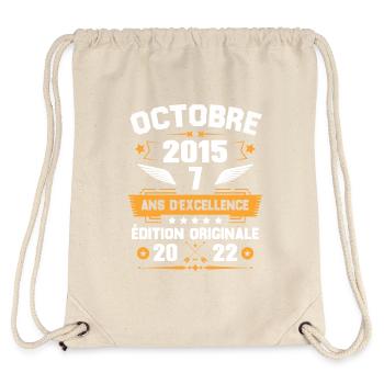 Octobre 2015 Idée Cadeau D'anniversaire 7 Ans - Sac à cordon recyclé Stanley/Stella - blanc naturel - Dos