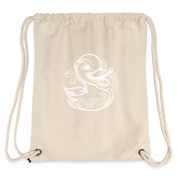 Canard nageur mignon avec un sourire drôle - Sac à cordon recyclé Stanley/Stella - blanc naturel - Dos