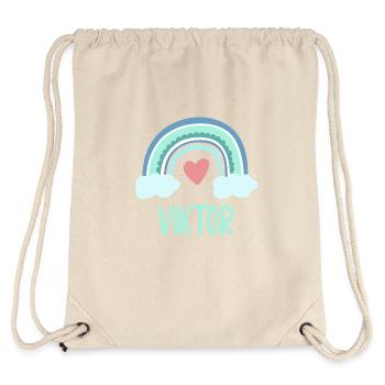 Viktor Name Regenbogen Baby - Stanley/Stella recycelter Gym Bag - Naturweiß - Hinten