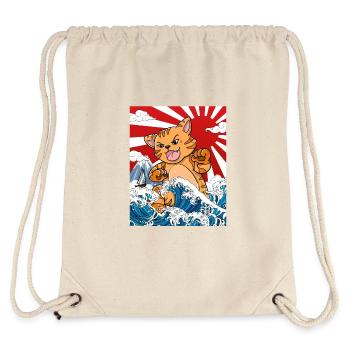 Japanese Kaiju Cat Anime Manga - Stanley/Stella Recycled Gym Bag - natural - Back