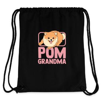 Zwergspitz Poméranie Chien Pom Grand-mère Cadeau - Sac à cordon recyclé Stanley/Stella - noir - Dos