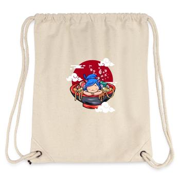 Lustige Schlafende Katze Ramen Niedliches Kätzchen - Stanley/Stella recycelter Gym Bag - Naturweiß - Hinten