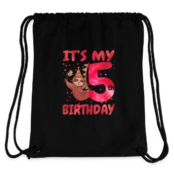 5th Birthday Cute Sloth Party Hut Themed Birthday - Stanley/Stella recycelter Gym Bag - Schwarz - Hinten