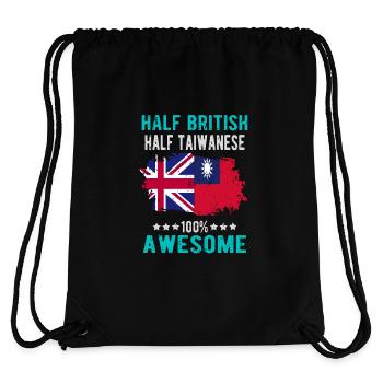 Half British Half Taiwanese - Stanley/Stella Recycled Gym Bag - black - Back