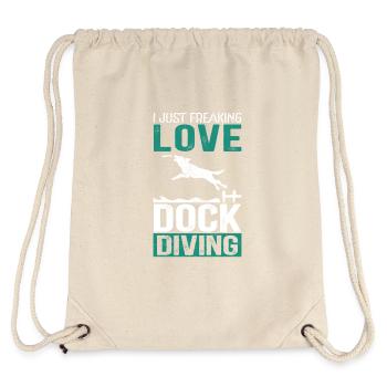 Dock Diving Hunde Hundesport Hundehalter Geschenk - Stanley/Stella recycelter Gym Bag - Naturweiß - Hinten