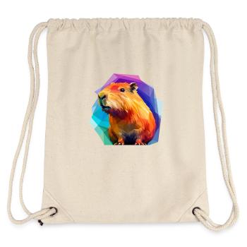 Capybara Low Polygon Design - Stanley/Stella recycelter Gym Bag - Naturweiß - Hinten
