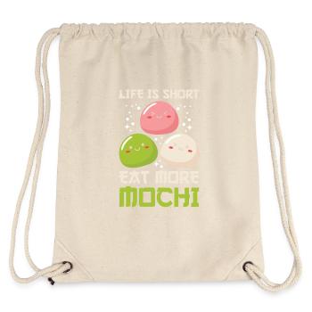 Kawaii Mochi Lover Shirt - Life Is Short Eat More - Stanley/Stella Recycled Gym Bag - natural - Back