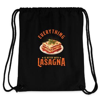 Mit Lasagne ist alles besser - Stanley/Stella recycelter Gym Bag - Schwarz - Hinten