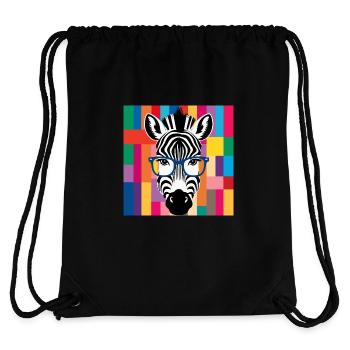 Zebra Cool mit Brille Bunt - Stanley/Stella recycelter Gym Bag - Schwarz - Hinten