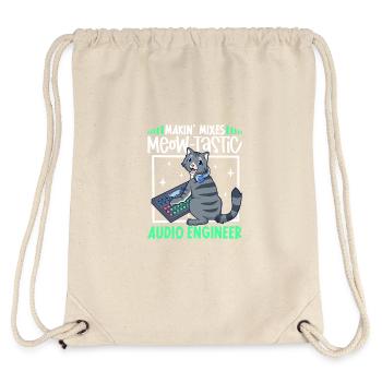 Katze am Mischpult - Tontechniker - Stanley/Stella recycelter Gym Bag - Naturweiß - Hinten