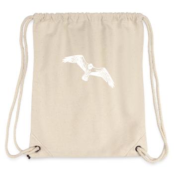 Vintage Seemöve im Flug - Stanley/Stella recycelter Gym Bag - Naturweiß - Hinten