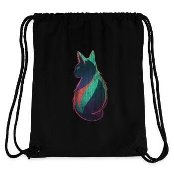 Neon Cat Art - Stanley/Stella Recycled Gym Bag - black - Back
