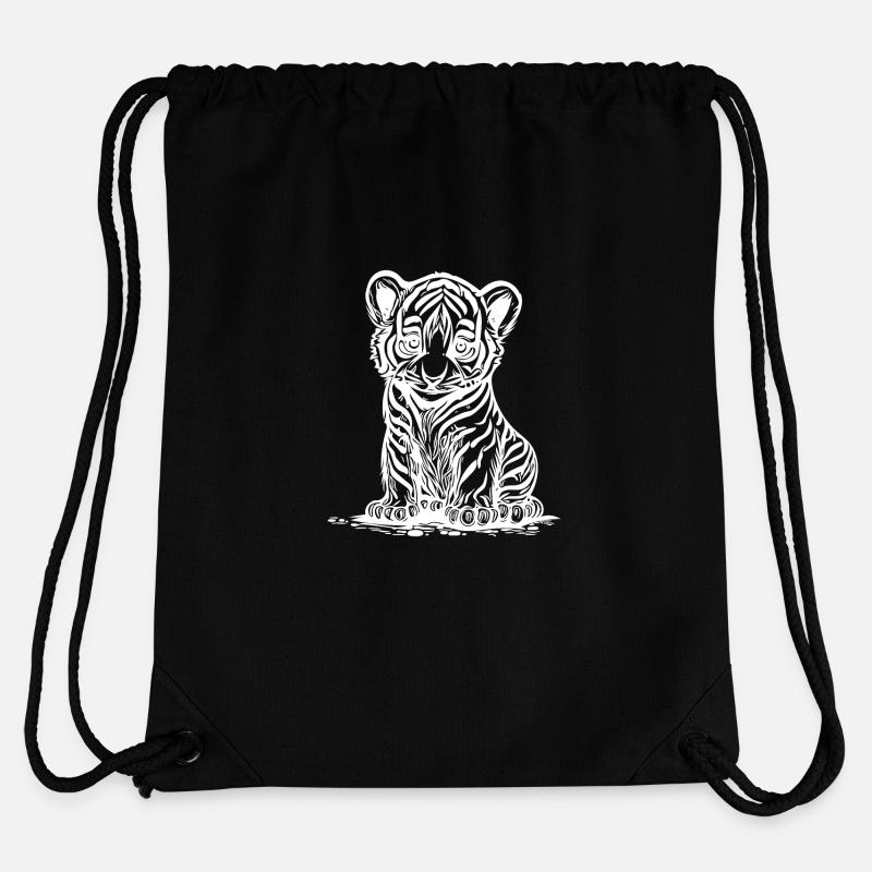 Süsser kleiner Tiger mit elegantem Streifenmuster - Stanley/Stella recycelter Gym Bag - Schwarz