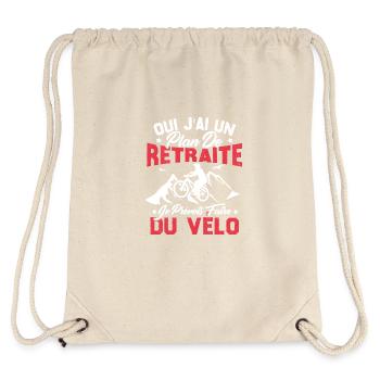 J'ai un plan de retraite je prévois faire du vélo - Sac à cordon recyclé Stanley/Stella - blanc naturel - Dos