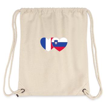 Frankreich Slovenien Flagge Herz - Stanley/Stella recycelter Gym Bag - Naturweiß - Hinten