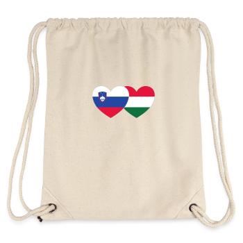 Slowenien Ungarn Flagge Herz - Stanley/Stella recycelter Gym Bag - Naturweiß - Hinten