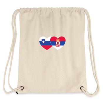 Slowenien Serbien Flagge Herz - Stanley/Stella recycelter Gym Bag - Naturweiß - Hinten