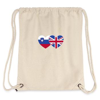 Slowenien England Flagge Herz - Stanley/Stella recycelter Gym Bag - Naturweiß - Hinten