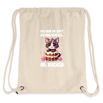 Katze Kuchen Torte Naschkatze Backen Süß Lustig - Stanley/Stella recycelter Gym Bag - Naturweiß - Hinten