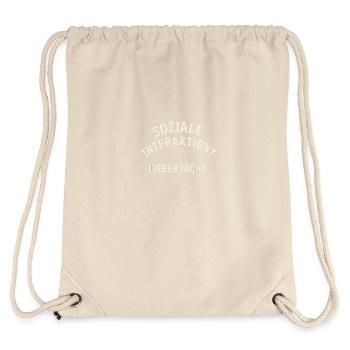 Social interaction – No thanks! - Stanley/Stella Recycled Gym Bag - natural - Back