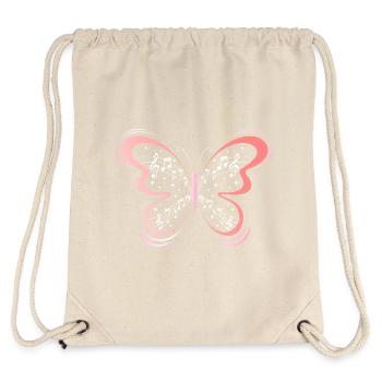 Notes Musicales Papillon Musique Femme - Sac à cordon recyclé Stanley/Stella - blanc naturel - Dos