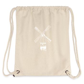 Vintage nostalgische Windmühle - Stanley/Stella recycelter Gym Bag - Naturweiß - Hinten