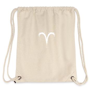 Sternzeichen Widder Aris Symbol Weiß Vektor Neu - Stanley/Stella recycelter Gym Bag - Naturweiß - Hinten