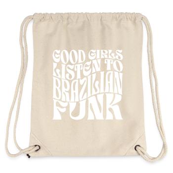 Mädchen hören brasilianischen Funk - Stanley/Stella recycelter Gym Bag - Naturweiß - Hinten