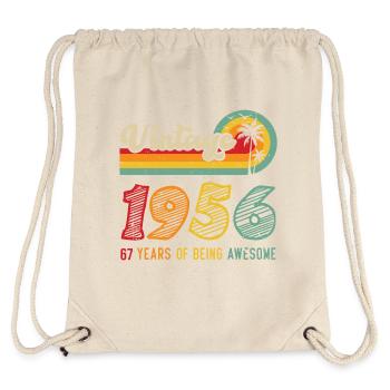 Vintage 1956, birthday gift 67 years - Stanley/Stella Recycled Gym Bag - natural - Back