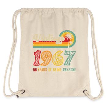 Jahrgang 1967, Geburtstagsgeschenk 56 Jahre - Stanley/Stella recycelter Gym Bag - Naturweiß - Hinten