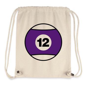 Billardkugel No 12 - lila - V2 - Stanley/Stella recycelter Gym Bag - Naturweiß - Vorne