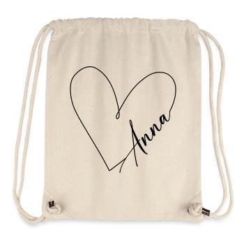Anna Name Heart Line - Stanley/Stella Recycled Gym Bag - natural - Front