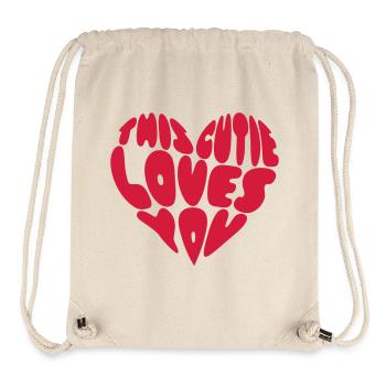 Cette mignonne t’aime - Sac à cordon recyclé Stanley/Stella - blanc naturel - Devant